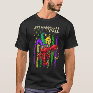 Beads And Bling Dabbing Crawfish Mardi Gras Costum T-Shirt