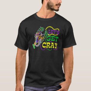 Beads Bling Let's Get Cray Dabbing Crawfish Mardi  T-Shirt