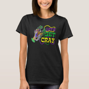 Beads Bling Let's Get Cray Dabbing Crawfish Mardi T-Shirt