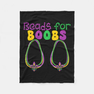 Beads For Breast Colourful Breads Mardi Gras Parad Fleece Blanket