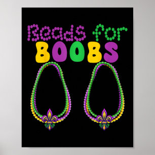 Beads For Breast Colourful Breads Mardi Gras Parad Poster