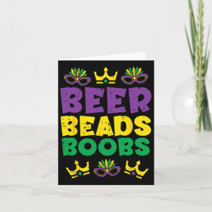 Beads Funny Louisiana Nola Mardi Gras Men Guys Him Card