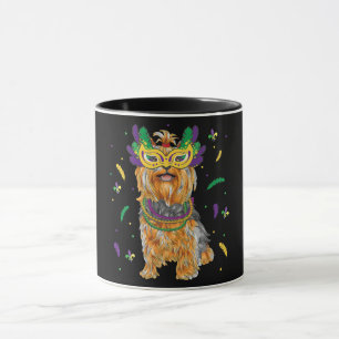 Beads & Mask Yorkshire Terrier Mardi Gras Dog Mom Mug