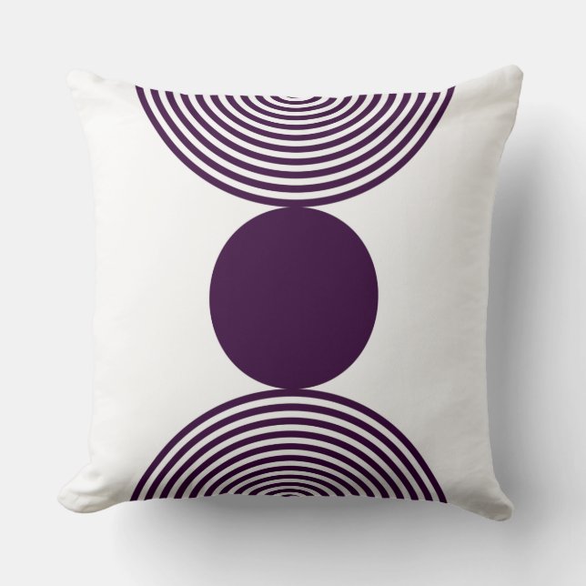 Beads Pattern In Purple And White Throw Pillow (Front)