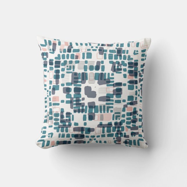 Beads teal throw pillow (Front)