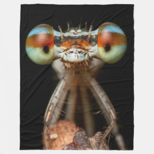 Beady-Eyed Damselfly Fleece Blanket