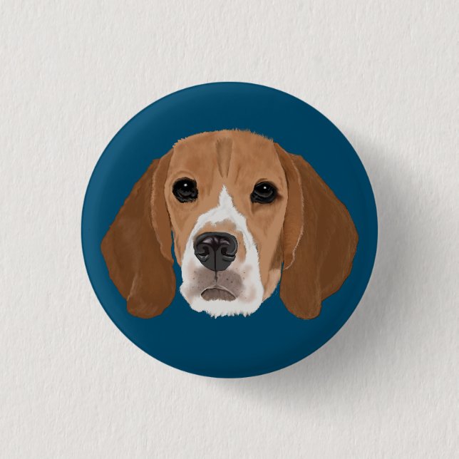 Beagle 1 Inch Round Button (Front)