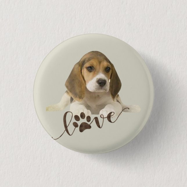 Beagle   1 inch round button (Front)