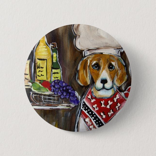 Beagle 2 Inch Round Button (Front)