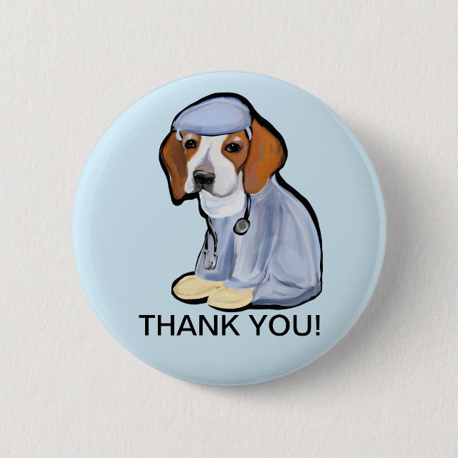 Beagle 2 Inch Round Button (Front)