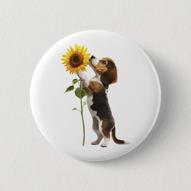 Beagle  2 inch round button (Front)
