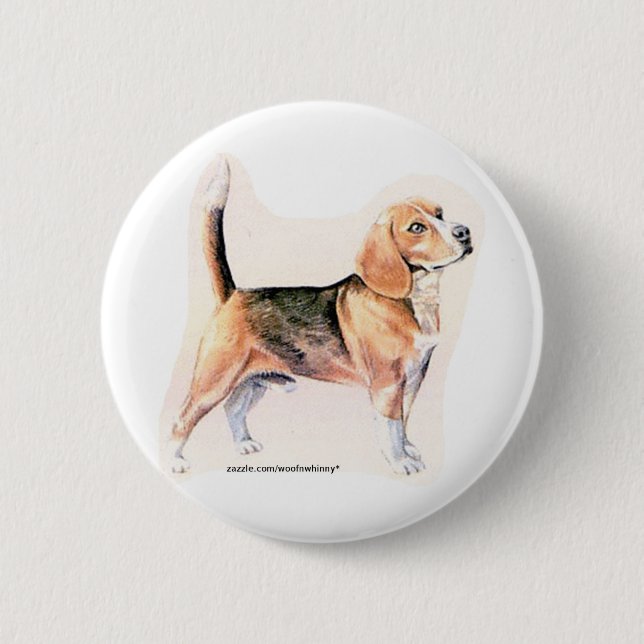 Beagle 2 Inch Round Button (Front)