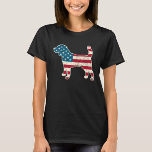 Beagle 4th of July Dog  Men Women USA American Fla T-Shirt