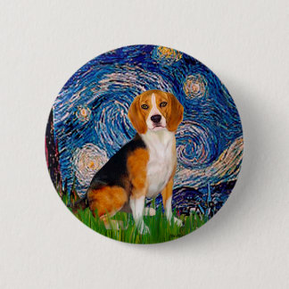 Beagle 7 - Starry Night 2 Inch Round Button