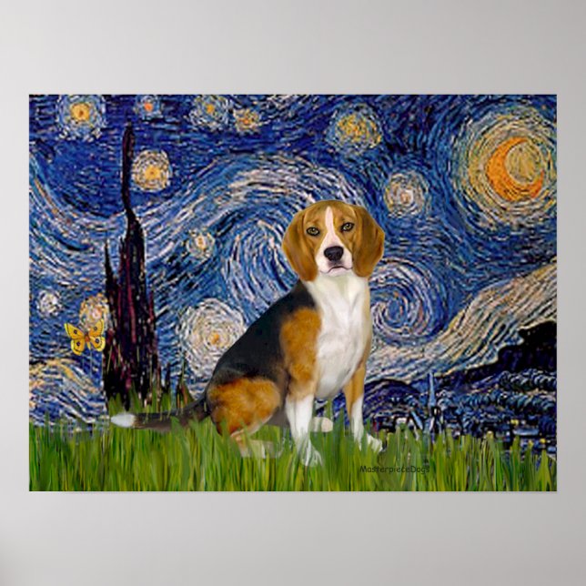 Beagle 7 - Starry Night Poster (Front)