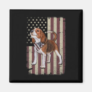 Beagle American Flag Bandana Patriotic 4th Of July Magnet