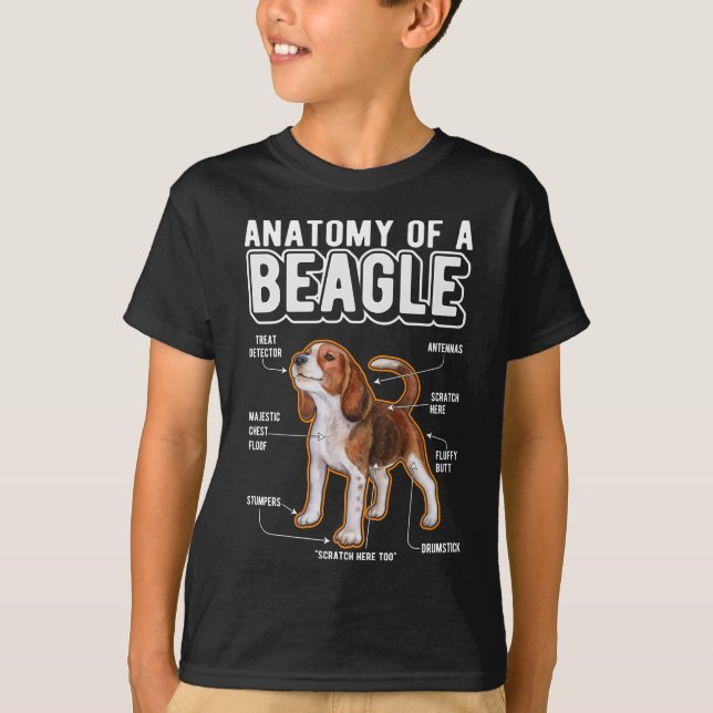 Beagle Anatomy Funny Dog T-Shirt (Front)