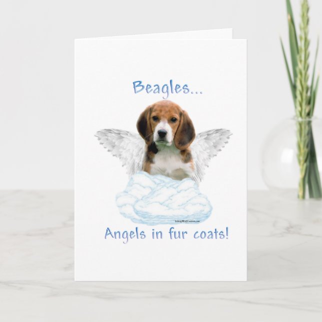 Beagle Angel Holiday Card (Front)