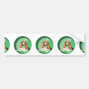 Beagle Art Bumper Sticker