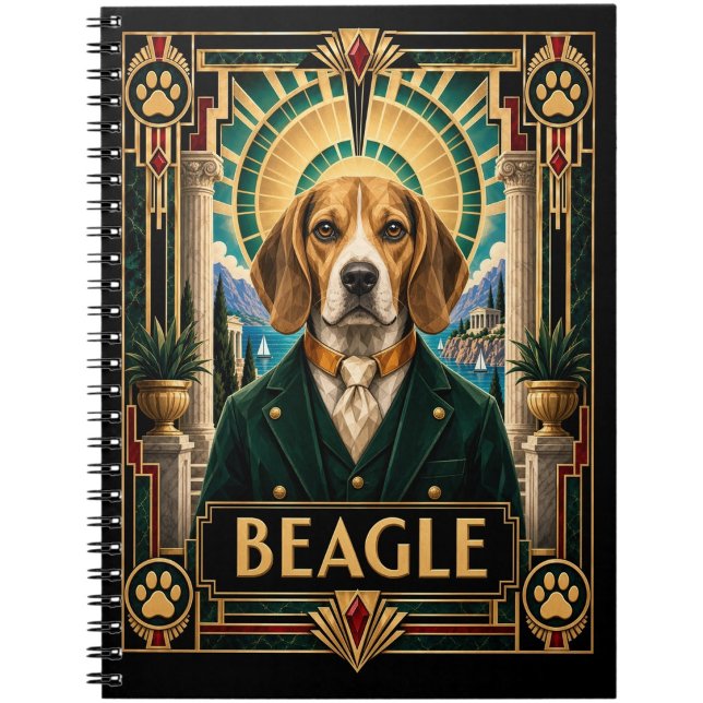 Beagle, Art Deco Dog Notebook (Creator Uploaded)