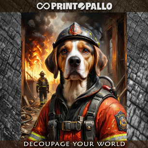 Beagle as a Firefighter - Tissue Paper