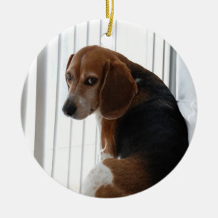 beagle attitude ceramic ornament