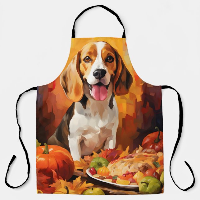 Beagle Autumn Thanksgiving  Apron (Front)