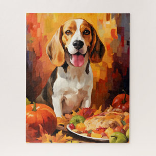 Beagle Autumn Thanksgiving Jigsaw Puzzle