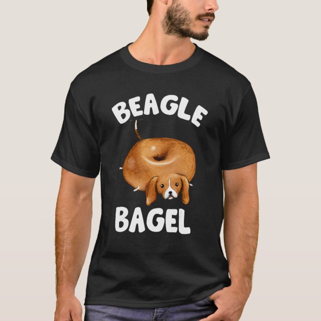 Beagle Bagel Funny Beagle Lover Dog Pun Jewish Lov T-Shirt (Front)