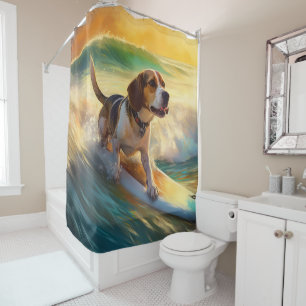 Beagle Beach Surfing Painting