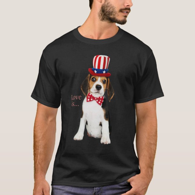 Beagle  Beagles Love Is Dog Mom Dad Puppy Pet Cute T-Shirt (Front)