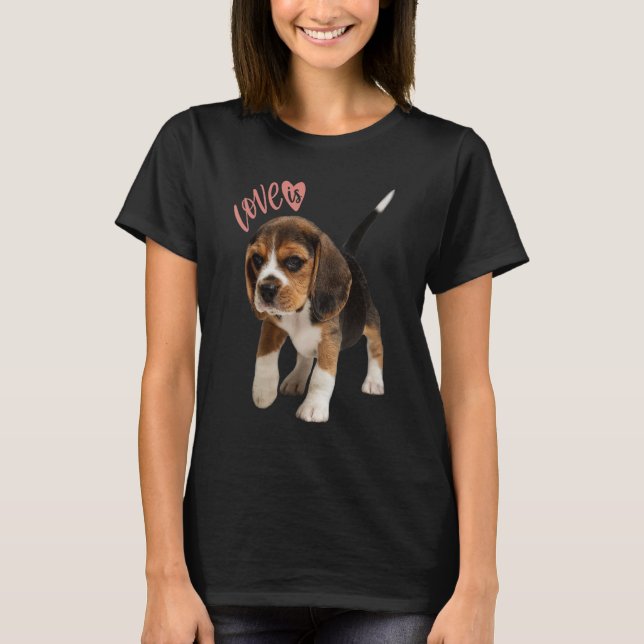 Beagle  Beagles Love Is Dog Mom Dad Puppy Pet Cute T-Shirt (Front)
