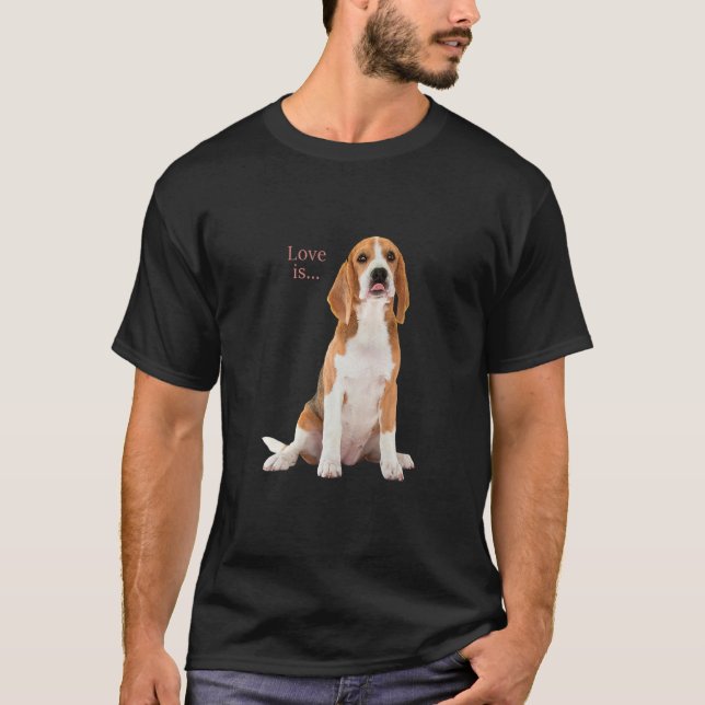 Beagle  Beagles Love Is Dog Mom Dad Puppy Pet Cute T-Shirt (Front)