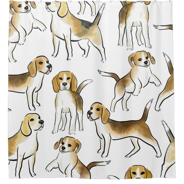 Beagle Beauty: Watercolor Dog Pattern (Front)