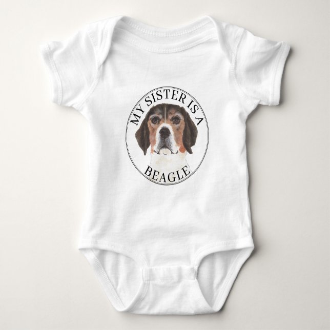 Beagle Big Sister Baby Bodysuit (Front)