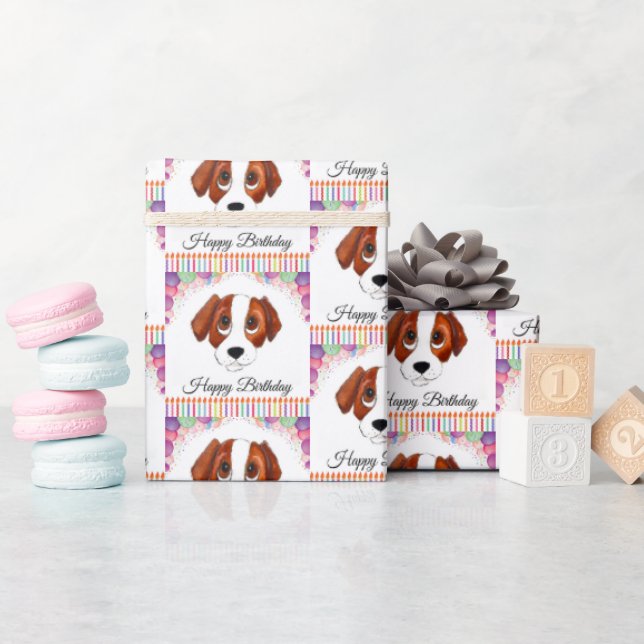 Beagle Birthday Wrapping Paper (Baby Shower)