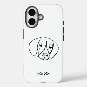 Beagle Bliss: Customizable Line Art Phone Case