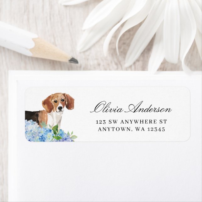 Beagle Blue Hydrangea Adresse de retour (En situation)