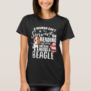 Beagle Book Reading Dog Pet  For Women Amp Grandma T-Shirt