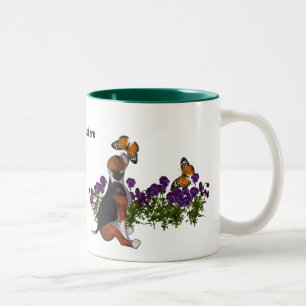 Beagle Butterflies Pansies Cute Dog Mug