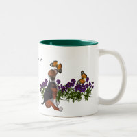Beagle Butterflies Pansies Cute Dog