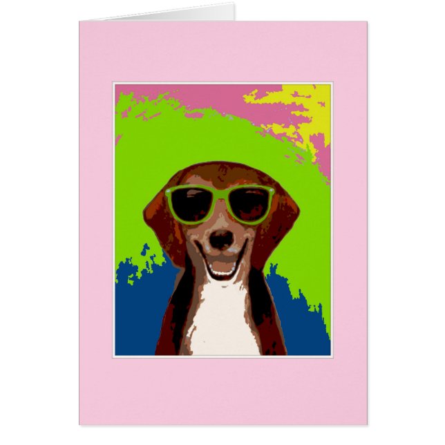 Beagle - cadre rose (Devant)