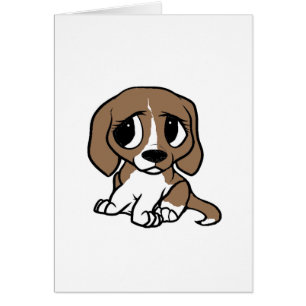 beagle cartoon brown white