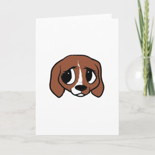 Beagle Cartoon Head Card
