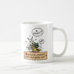 Beagle Caught Dancing with A Cat Coffee Mug