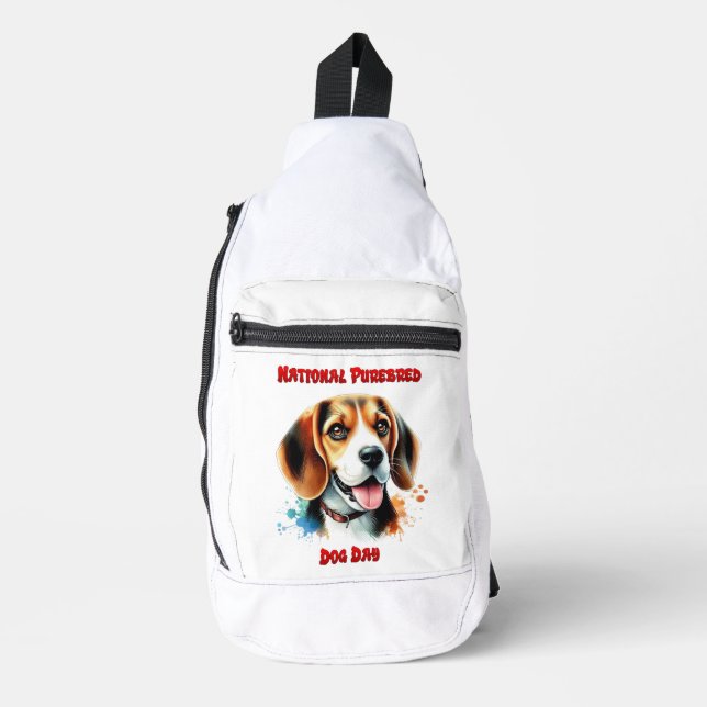 Beagle Celebration: National Purebred Dog Day Sling Bag (Front)