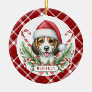 Beagle Ceramic Circle Ornament