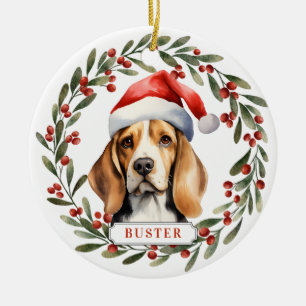 Beagle Ceramic Circle Ornament