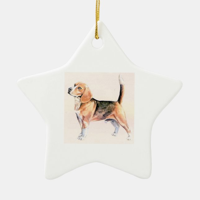 Beagle Ceramic Ornament (Front)
