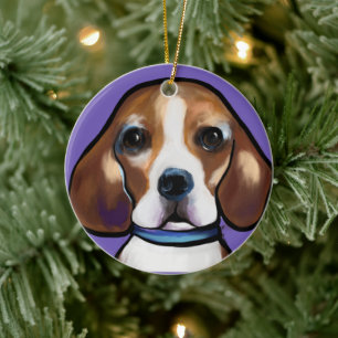 Beagle ceramic ornament